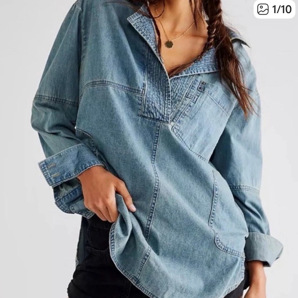 Free People We The Free Peyton Denim Pullover